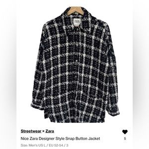 Zara men’s tweed overshirt